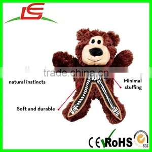Choose Size Reinforced Plush Squeaky Dog Tug Toy Bear thumbnail-5