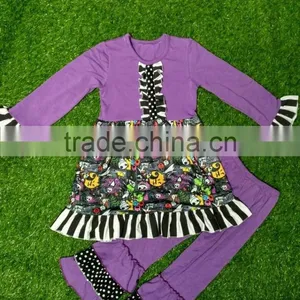 Fall 2016 Baby Dress Cotton Frock Suit Design Cutting New Design Chidren's Skirt Outfits Halloween Costume Sets Pumpkin Design thumbnail-1