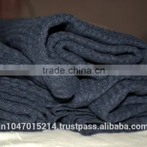 Hand Woven Organic Linen Dark Blue Waffle Towel thumbnail-5