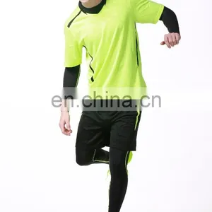 Boy Custom Dry Fit Polyester Soccer Uniform Soccer Jersey Green and Shorts Black thumbnail-3