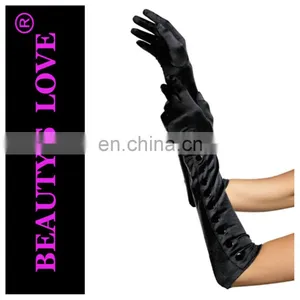 New Design Color Long Leather Gloves With Decoration for Sexy Ladies thumbnail-1