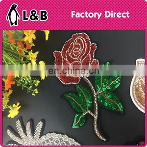 Wholesale New Design Popular Fashion Sequin Patch With Beads thumbnail-2