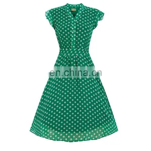 Summer Rockabilly Polka Dot Dress Pinup Polka Dot Wiggle Pencil Dress thumbnail-3