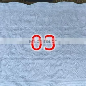 36*46inch INS Embroidery 100% Cotton BABY QUILTS Blanks Blanket Scalloped Quilted Baby Blanket Shower Cover Gift for Baby thumbnail-5