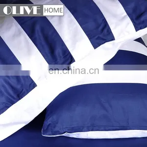 Factory Supply 100% Cotton Comforter Bed Cover Sets Luxury Silk Striped Sheets Bedding Set for Sale thumbnail-6