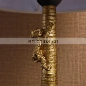 Popular Design Coconut Tree Shape Lovely Gold Monkey Decorative Resin Retro Nightstand Lamps thumbnail-6