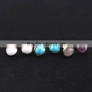 Hot New Round Genstone Ring Gold Plated Alloy Ring for Girls thumbnail-6