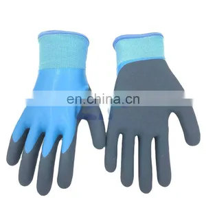 Thermal Waterproof Nylon Acrylic Liner Latex Double Dipped Sandy Coated Working Glove Winter thumbnail-1