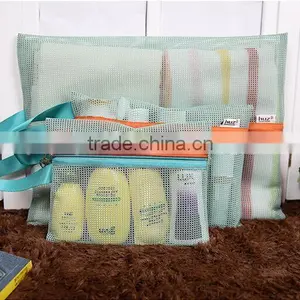 Good Bag 4 Pcs/set Portable Handle Mesh Travel Pouch Tote Bag Packable Zipper Toiletry Tote Underwear Organizer Storage Bag thumbnail-3