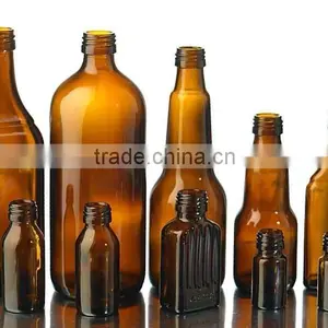 Amber Round Glass Bottles thumbnail-1