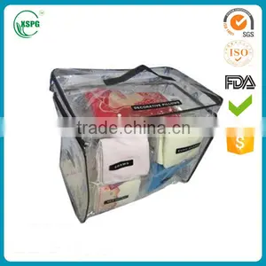 2016 High Quality PVC Ziplock Cosmetic Packaging Handle Plastic Bag Made in China thumbnail-2