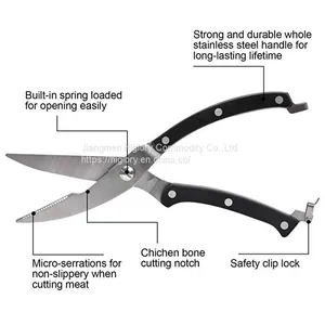 Hot Sale Heavy Duty Stainless Steel Kitchen Shears Poultry Scissors With Spring Loaded Handle thumbnail-4