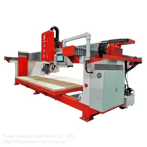 Hualong Machienry Plc Automatic Cutter 3 Axis Bridge Saw Stone Cutting Machine For Granite Marble Quartz Stone Slab Kitchen Countertop thumbnail-4