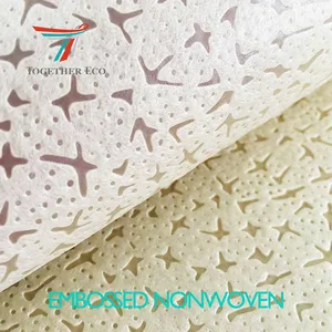 80gsm Embossing Non-woven Fabric Packaging Material Flower Wrapping Emboss pp Non Woven Fabric Roll thumbnail-3