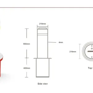 UPARK Heavy Duty Metal Parking Posts Residential Use Private Area Mall Entrance Security Barrier Manual Bollard thumbnail-5