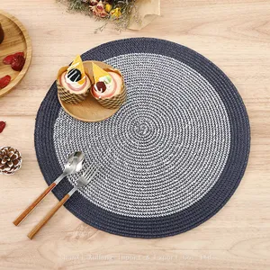 Wholesale 38 cm Popular White Colored Round Woven Table Place Mat For Wedding Table Decoration thumbnail-4
