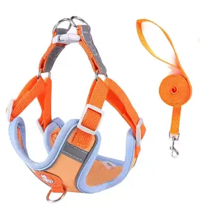 Adjustable Dog Harness Breathable Soft Mesh Straps Nylon Pet Dog Harness With Reflective Logo thumbnail-2