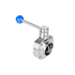 Standard Dairy Stainless Steel Sanitary Butterfly Valve thumbnail-1