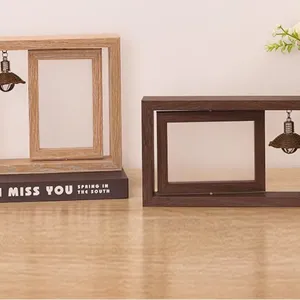 Wooden Pet Memorial Picture Frame With LED Candle Pet Loss Sympathy Photo Frame thumbnail-1