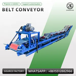 Mobile Belt Conveyor Adjustable Height Inclined Climbing Belt Conveyor Mining Sand Grain Logistics Loading Unloading Conveyor Belt Machine thumbnail-2