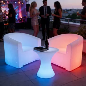 Cube Light /waterproof IP65 Light up Colorful 40cm 50cm 60cm LED Table Glowing Cube Seat for Outdoor Garden Home Bar thumbnail-1