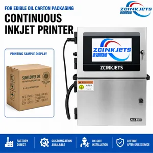 Edible Oil Carton CIJ Continuous Inkjet Printer for Outer Box Packaging Date Batch Lot Code Production Line Coding thumbnail-1