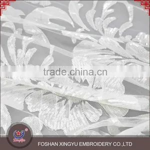 2016 New Style Breathable Moisture and Dry New Design Lace Embroidery Sequin Tulle Fabric Most Popular thumbnail-1