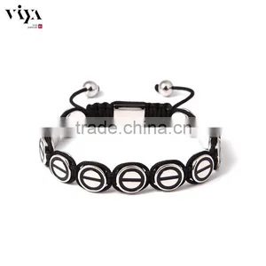 Rose Gold Plating Satinless Steel Beads Bracelet Colorful Chinese Knot Bangle Mens Bracelet thumbnail-3