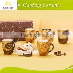 2014 Top Popular Design Animal Shaped Mugs , Ceramic Mug With Animal Print thumbnail-3