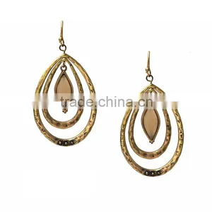Latest Anti-Gold Jewelry Double Circles Bali Designs Hook Earrings thumbnail-2