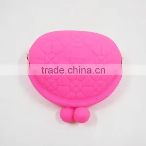 Customized Side Metal Clip Plaid Wallets Silicone Portable Rose PVC Coin Wallet thumbnail-2