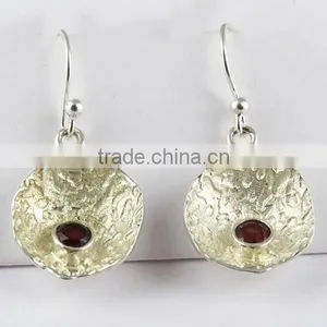 Classic !! Garnet 925 Sterling Silver Earring, 925 Stamped Silver Jewelry, Buy Silver Jewelry thumbnail-2
