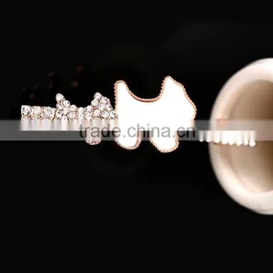 2015 New Style Bear Hairwear Golden Silver Barrettes Shining Rhinestone Zircon Lovely Hairpin Fine Jewellery thumbnail-2