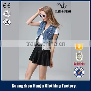Garment Factory 100% Cotton Fashion Safety Europe Denim Vest Wholesale thumbnail-5