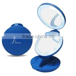 Brand New Dual Sides Folding LED 1x & 10X Magnification Cosmetic LED Light Up Magnifying Travel Pocket LED Mirror thumbnail-5