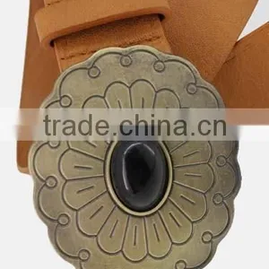 2015 Vintage Style Women's Fashion PU Brand Belt With Flower Shape Buckle thumbnail-6