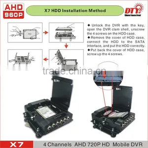 DTY 4H AHD H 264 Mobile Dvr for Truck/ AHD DVR With Built-in LCD Screen thumbnail-4