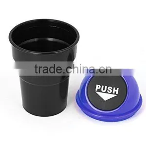 2016 New Design Black Plastic Cover Home Car Ashtray Trash Bin Can Garbage Container thumbnail-2