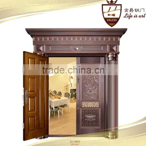 Villa Exterior Copper Door Security Entry Front Glass Bronze Door Quality Choice thumbnail-1