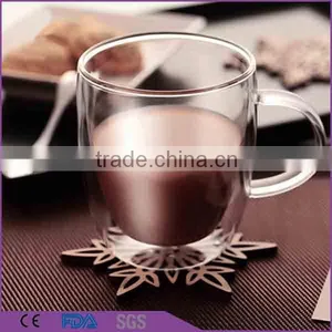 Machine Made 450ml Double Wall Customized Coffee Cup With Handle Quality Choice thumbnail-1