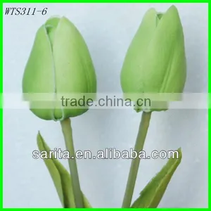 New Design Perfect Green Colors Real Touch Artificial Tulip thumbnail-1