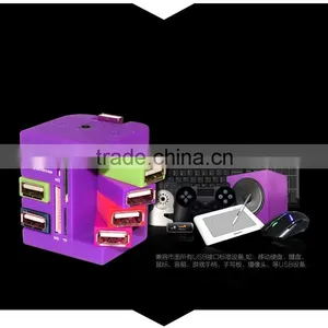 Cube 6-Port USB 2.0 Ultra-Mini Hub Wth TF/MMC/SD/M2/MS Card Reader thumbnail-1