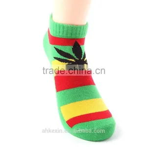 Canada Maple Leaf Green Red Yellow Cotton Ankle Socks Wholesale Quality Choice thumbnail-1