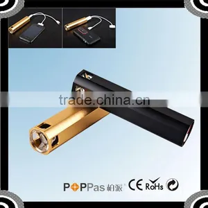 POPPAS 6617 High Quality 2600mah Portable Mini Multi-fonction USB Rechargeable Flashlight thumbnail-1