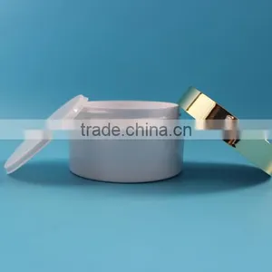 100ml 100g Empty White PET Plastic Cream Jar Container With Gold Aluminium Lid thumbnail-2