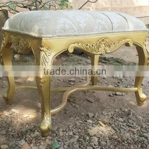 Antique Gold French Stool - Wooden Furniture - Indonesia Furniture thumbnail-1