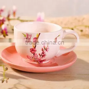 Elegant Ceramic Coffee Cup and Saucer thumbnail-1