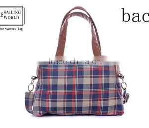 Hot Selling Colorful Plaid Canvas Lady Messenger Bags thumbnail-2