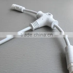 White Color Led Lighting Cable Joint Outdoor Waterproof T Connector Tee Connectors thumbnail-1