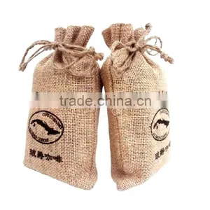 Rope String Jute Bag Jute Candy Pouch Drawstring Cocoa Jute Bag thumbnail-1